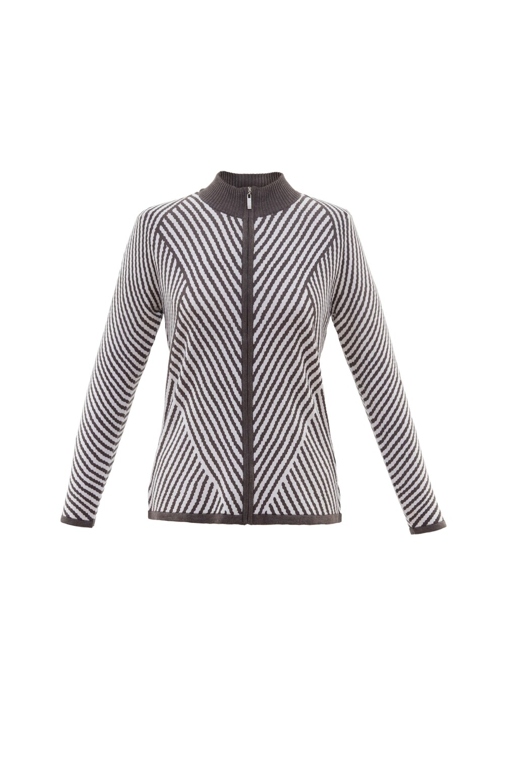 Marble: Cardigan met rits Bruin / ecru