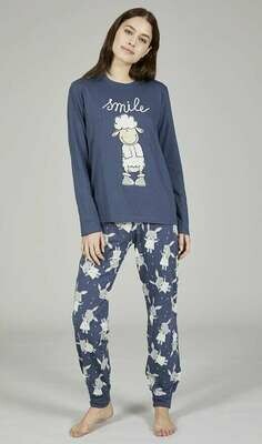 Happy People Dames Pyjama: Smile 100% Katoen