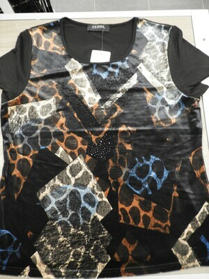 Femme Shirt, fijne brei ( zwart met velours )
