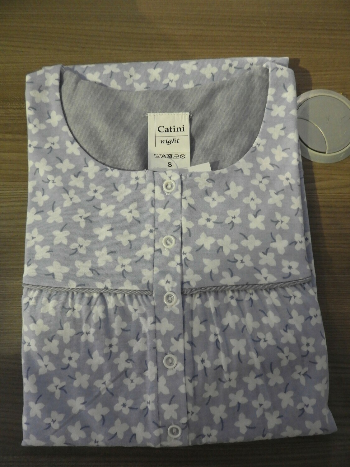 Catini Klassiek nachthemd lange mouw: lengte 115cm ( Blauw ) tot 4XL