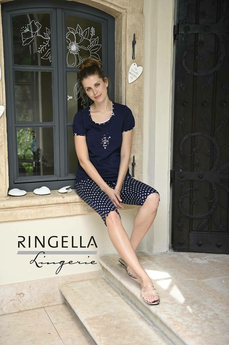 Ringella Dames pyjama: t-shirt met 3/4 broek