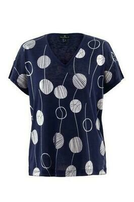 Marble T-shirt: fijn gebreid ( Blauw )