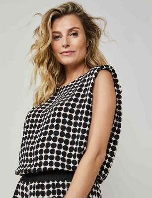 Summum Woman Top met schoudervulling: Print