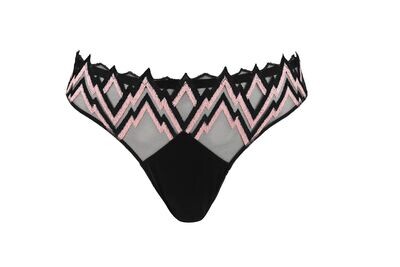 Louisa Braque Slip Mini: Ziggy, Zwart / roze