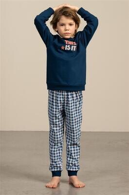 Eskimo Jongens pyjama: Sam, Gemoltoneerd + fleece broek