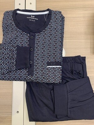 Gotzburg Heren pyjama: Donker blauw, tot 3XL