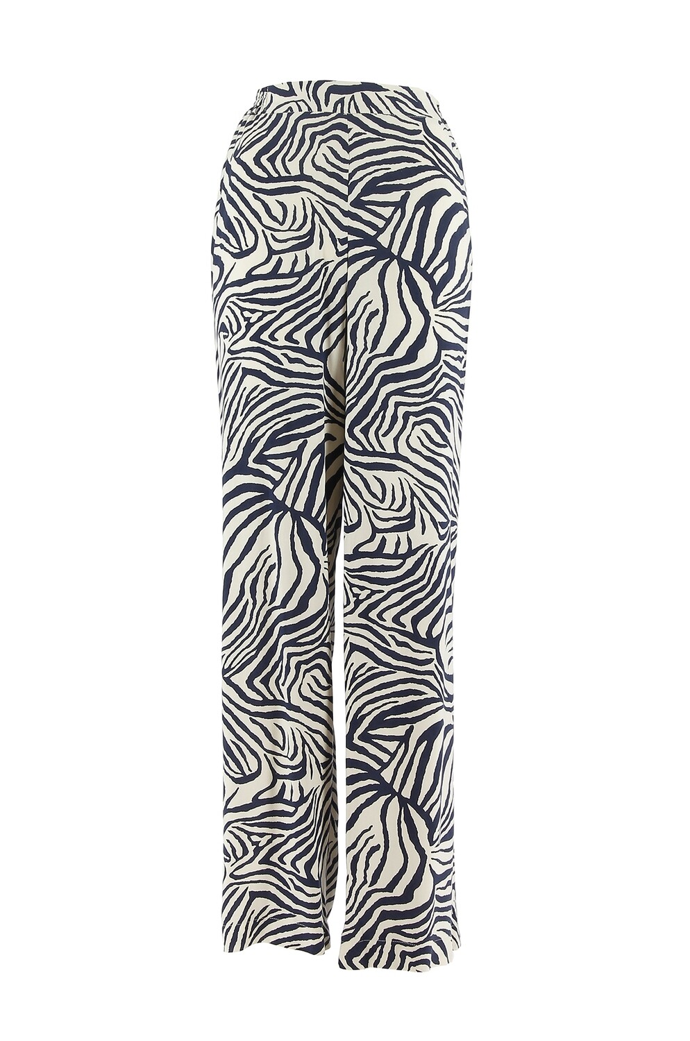 Signe Nature Broek: Blauw / wit, los zittend