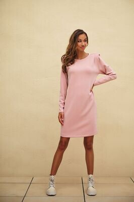 Esqualo kleed: Zacht roze, aangename stof, schoudervulling