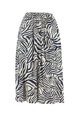 Signe Nature Rok: Blauw / ecru, elastiek in de lenden