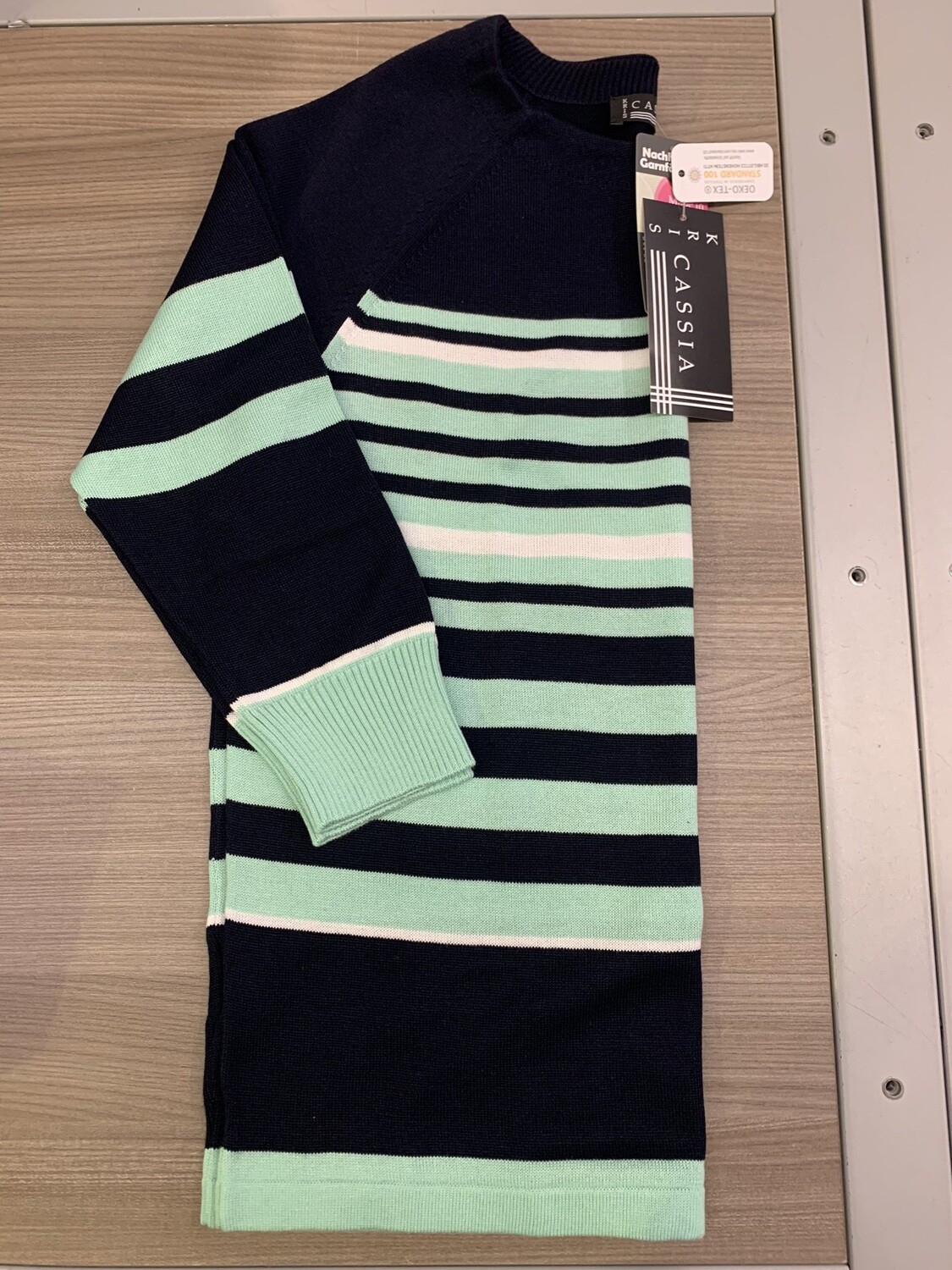 Kris Fashion Pull: groen / blauw gestreept