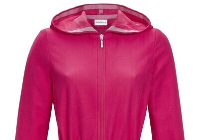 Ringella Dames Badmantel: Met kap, Framboos kleur