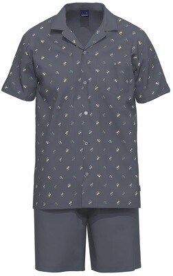 Ammann Heren Pyjama: Korte mouw / short, Doorknoop!
