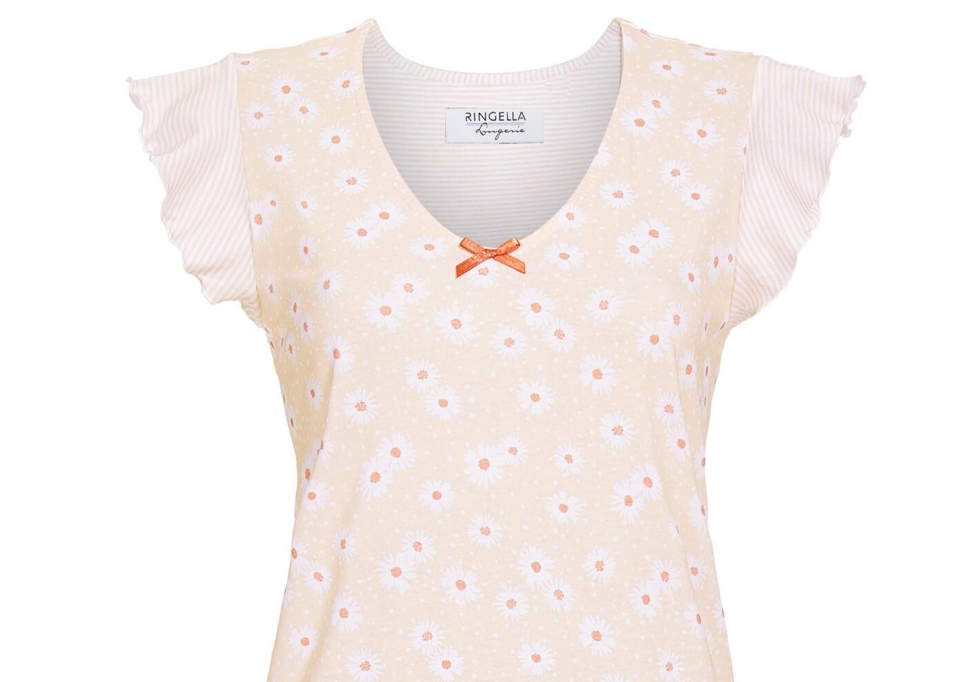 Ringella Dames nachthemd met korte mous, Peach kleur