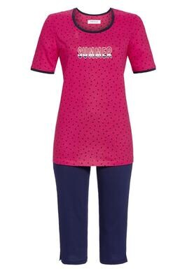 Ringella Dames Pyjama: Framboos, korte mouw / capri