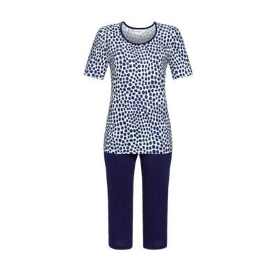 Ringella Pyjama Dames: Blauw, capri broek, tencel tot maat 54