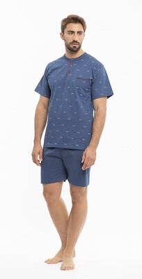 Gary Heren Pyjama: Wielrenner motief, korte mouw / short