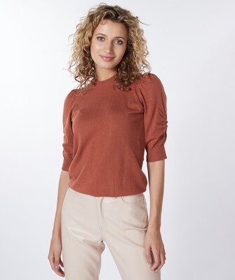Esqualo Dames trui: Koper kleur, korte mouw