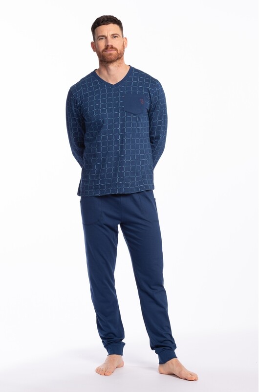 Marvmys Pyjama heren korte mouwen zomer pyjama set mannen katoen V-hals