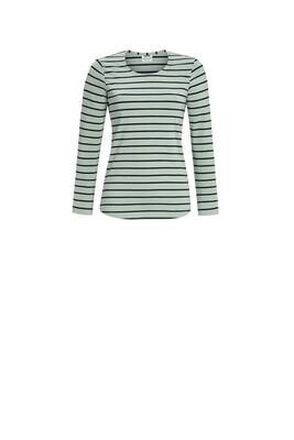 Ringella Dames pyjama: Groen gestreept / effen broek