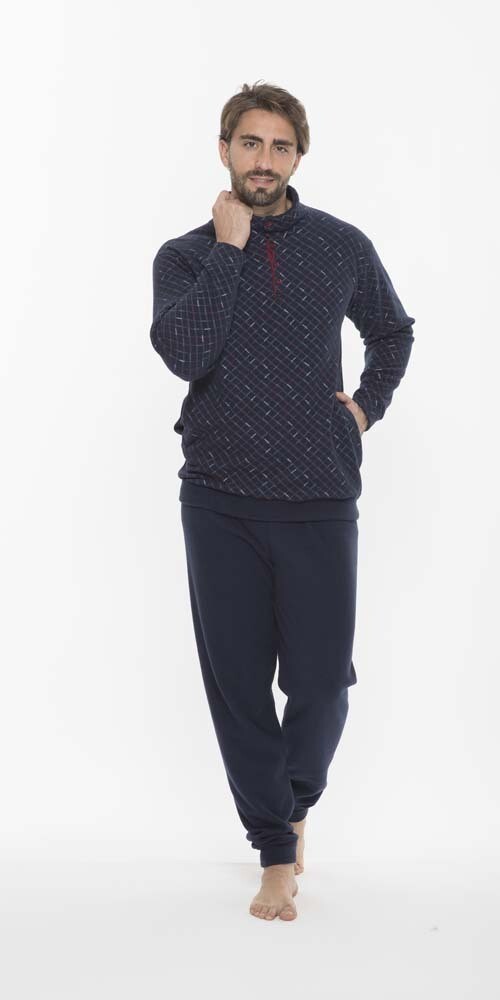 Gary Heren Pyjama / Homewear: Punto Milano ( zeer warm ), blauw