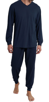 Ceceba Heren Pyjama: Blauw, v hals, tot 4xl