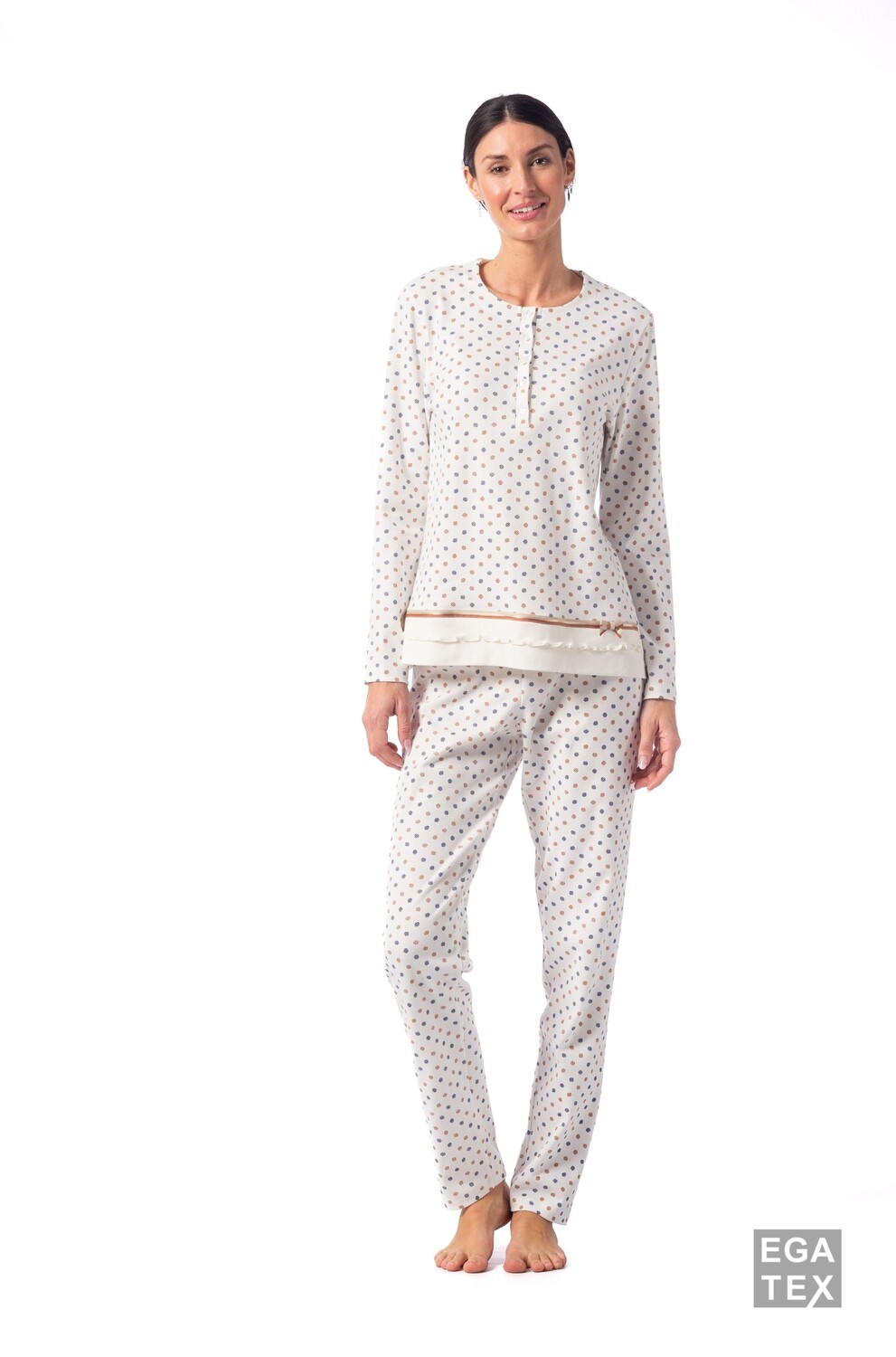 Egatex dames pyjama: interlock, ecru