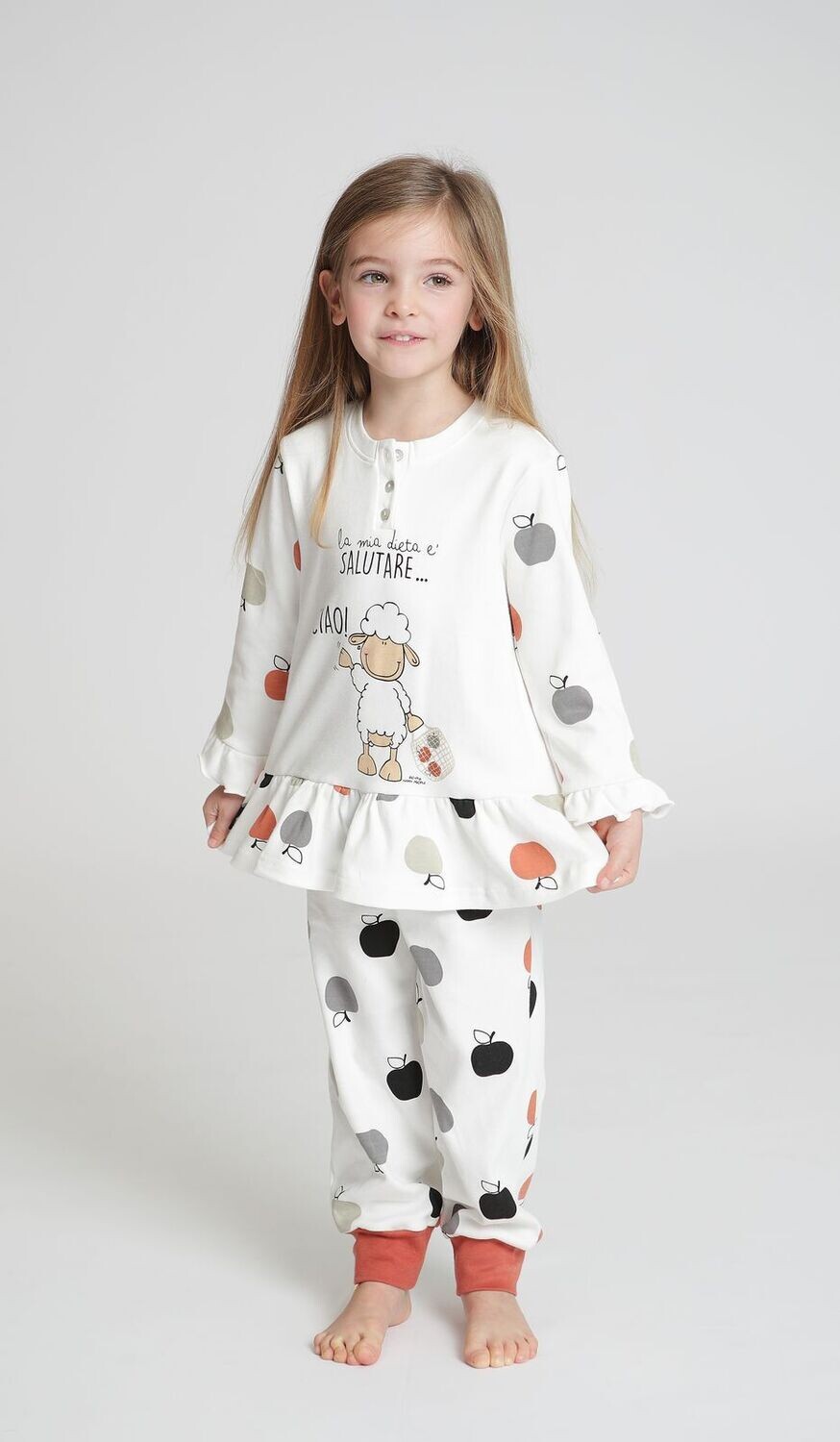 Happy People Pyjama meisjes: Appel, interlock