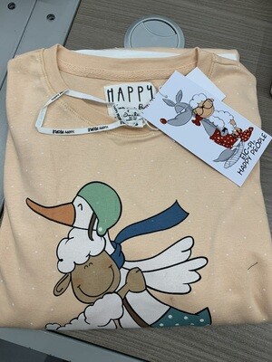 Happy People Dames nachthemd: Interlock ( ORANJE KLEUR )