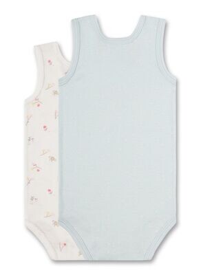 Sanetta meisjes romper: mouwloos, duopack
