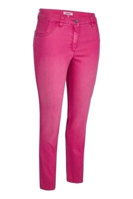 KJ Brand Broek Betty: Fuschia, elastiek + knoop
