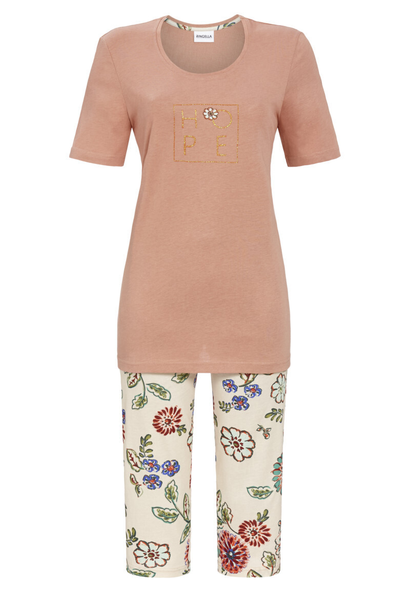 Ringella Dames Pyjama: Tencel, korte mouw / capri broek