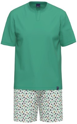 Ammann Heren Pyjama: Korte mouw, short, effen shirt