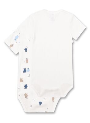 Sanetta romper jongens: Berenmotief, korte mouw, duopack