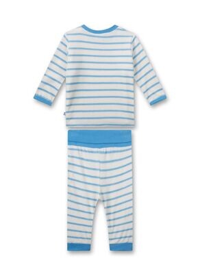 Sanetta pyjama baby jongens: Velours, gestreept