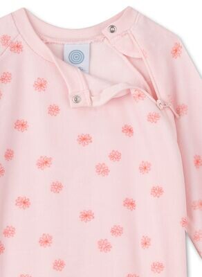 Sanetta pyjama baby meisjes: overall, Velours, met voetjes