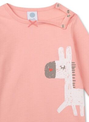 Sanetta pyjama baby meisjes: Giraf, 100% katoen