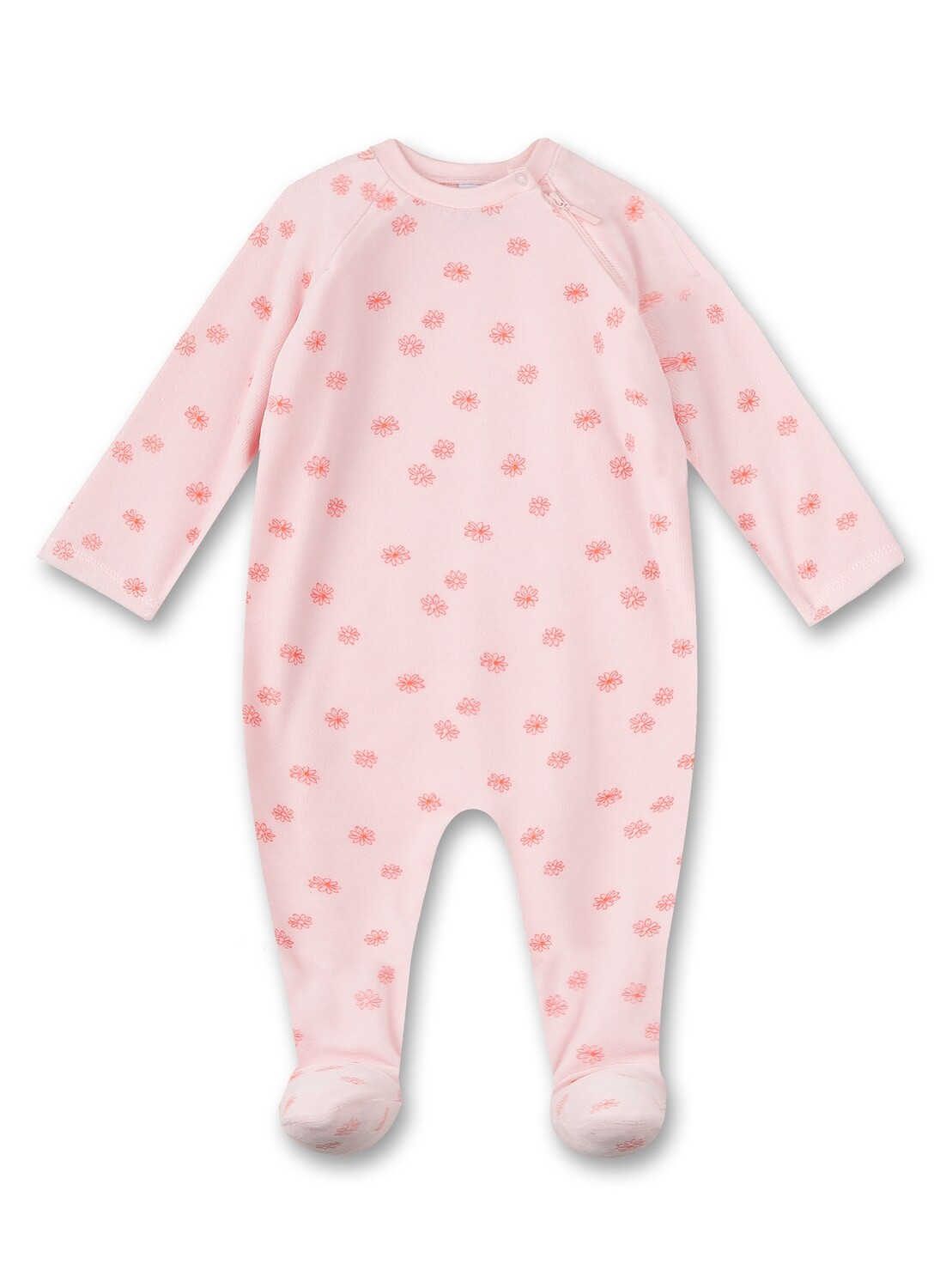 Sanetta pyjama baby meisjes: overall, Velours, met voetjes