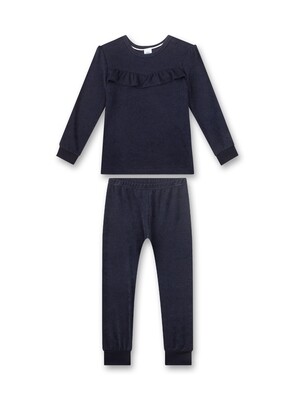 Sanetta meisjes Pyjama: Velours, Donker Blauw
