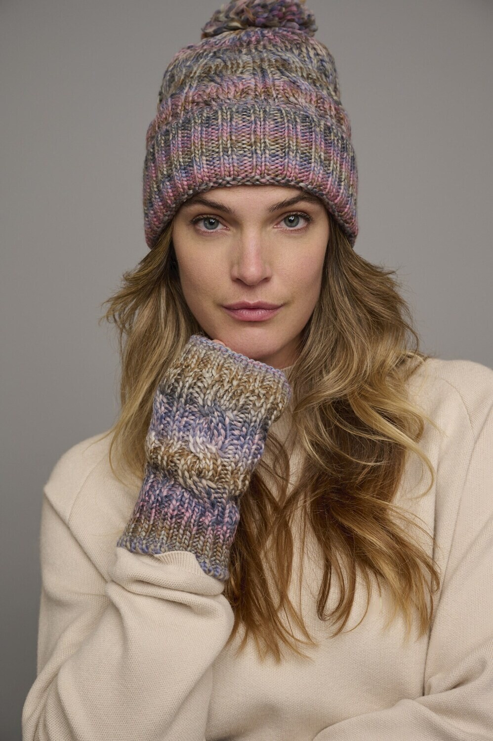 Rino &amp; Pelle Muts: multicolor, fleece binnenkant