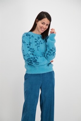 Signe Nature Cardigan: petrol, grof gebreid