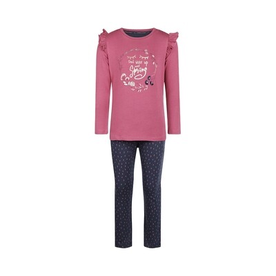 Charlie Choe Pyjama Meisjes: Cassis kleur, 100% katoen