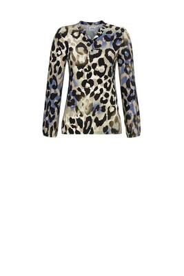 Ringella Dames Pyjama: Solo collectie, luipaard shirt effen zwarte broek