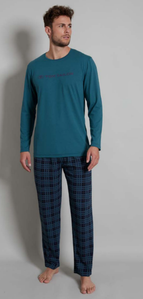 Tom Tailor Pyjama heren: petrol, 100% katoen
