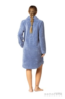 Egatex dames kamerjas: Met rits, Azul kleur