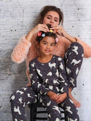 Pastunette dames pyjama: Fleece shirt / katoen broek