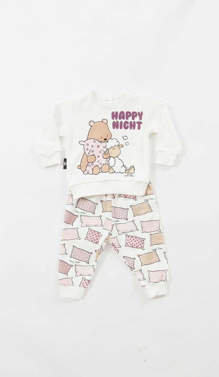 Happy People Pyjama Meisjes: kussen motief motief, interlock
