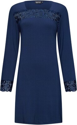 Pastunette Deluxe Dames nachthemd: 95cm, Donkerblauw