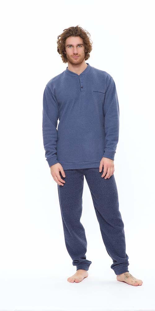 Gary Heren pyjama: Punto milano ( zeer warm ), Blauw