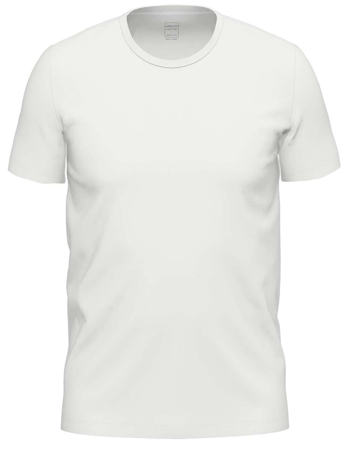 Ammann Heren onderhemd: Gots Shirt 1/2 mouw, Ronde hals, Korte mouw, Wit / zwart of grijs