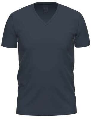 Ammann Heren onderhemd: Gots Shirt 1/2 mouw, V hals, Korte mouw, Wit / blauw / zwart of grijs